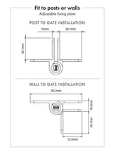 White Kwik Fit and Aluminium hinge pair ADJUSTABLE TENSION